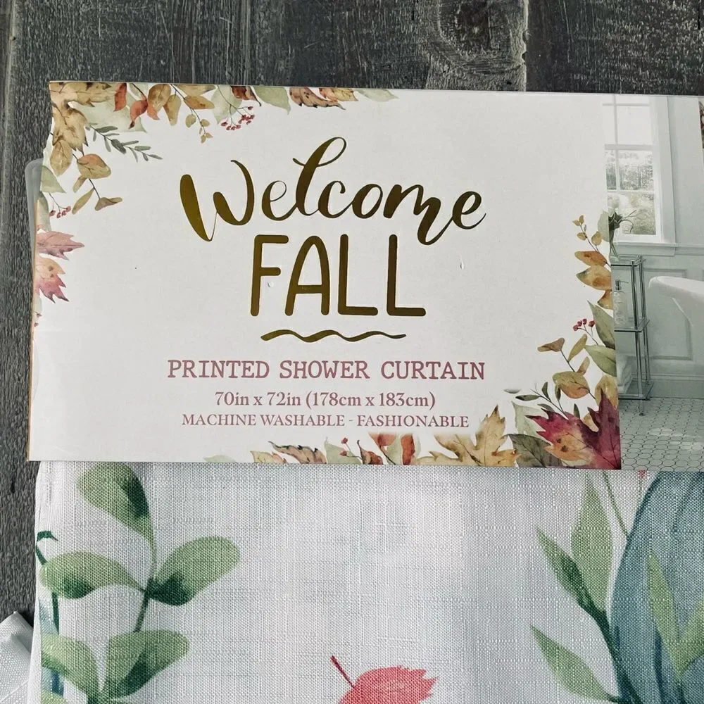 Fall Autumn Dogs Pumpkin Patch Fabric Shower Curtain